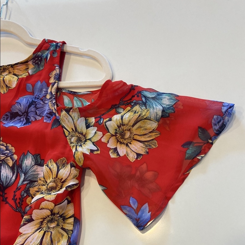 NWOT Tacera Derek Lam 10 Crosby Floral Stripe Cold Shoulder Maxi dress sz 4 EUC - Picture 16 of 16